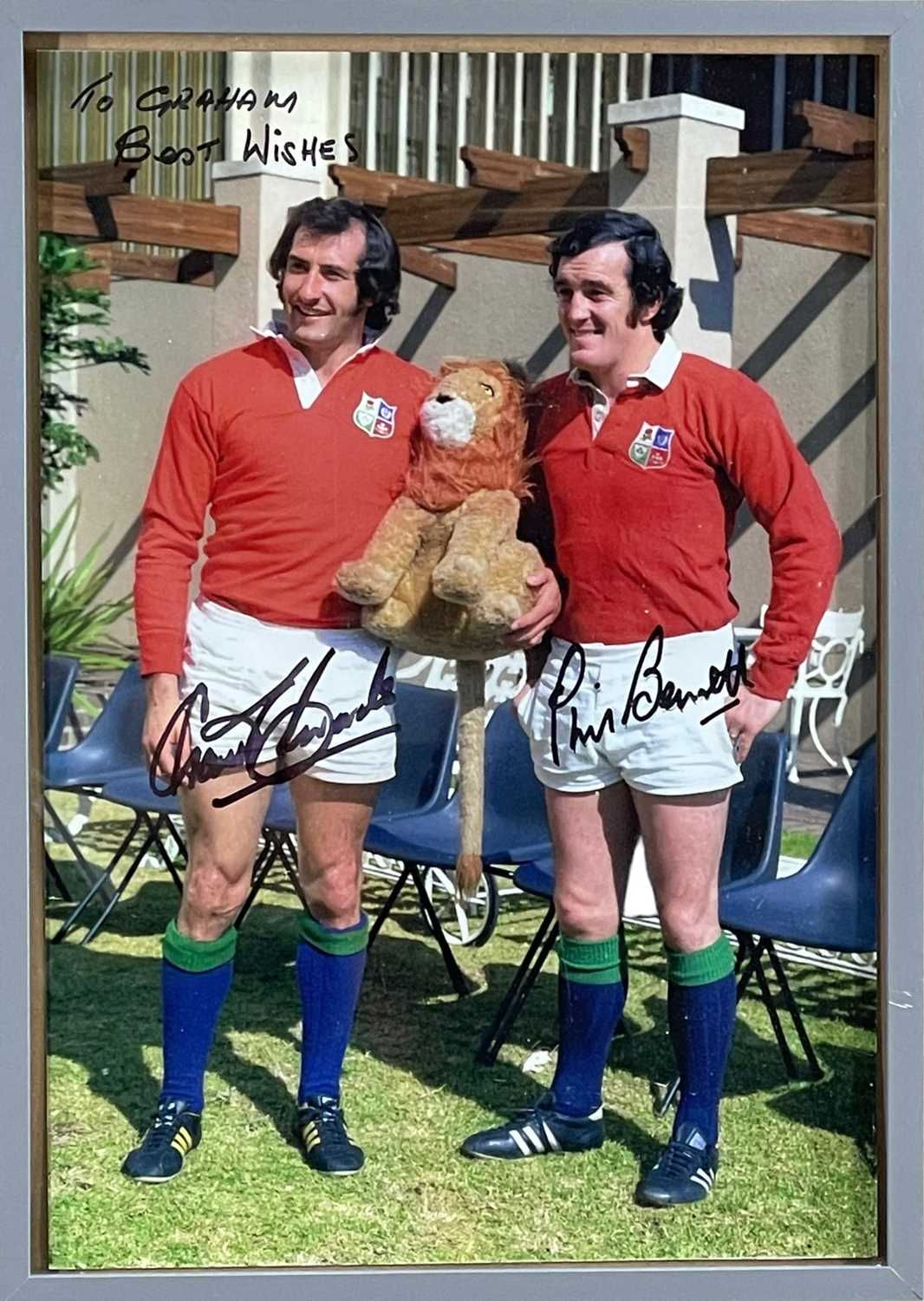 VARIOUS RUGBY MEMORABILIA including a British Lions photograph signed by Sir Gareth Edwards and Phil - Image 2 of 7