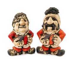 TWO GROGG CARICATURES DEPICTING WELSH RUGBY PLAYERS BY JOHN HUGHES both signed 'John Hughes, Wales',