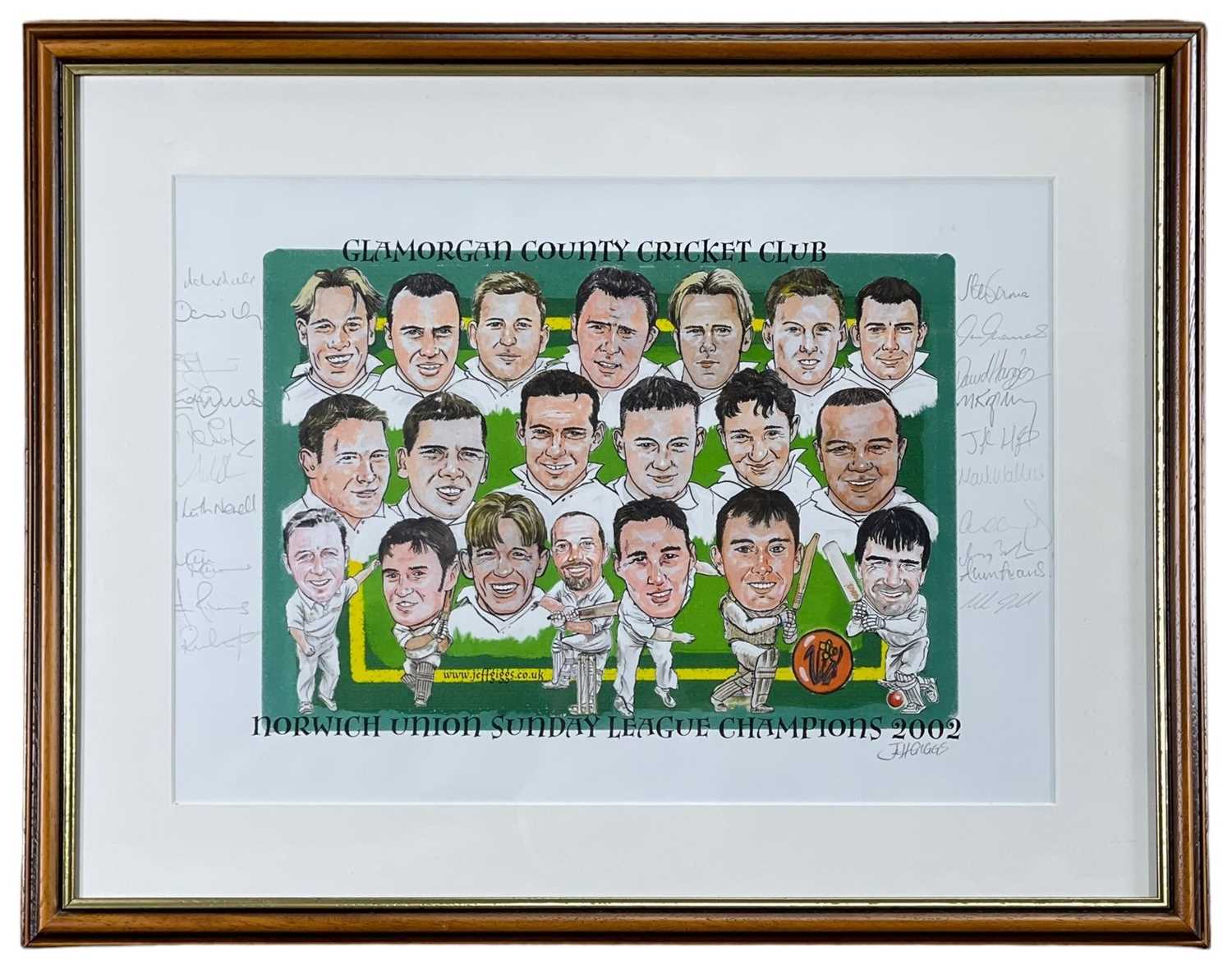 THREE GLAMORGAN COUNTY CRICKET CLUB PRINTS entitled, 'Glamorgan Cricket Club, champions 2002' by - Image 3 of 4