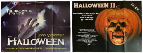 HALLOWEEN (1978) & HALLOWEEN 2 (1981) original UK cinema posters printed by Lonsdale &
