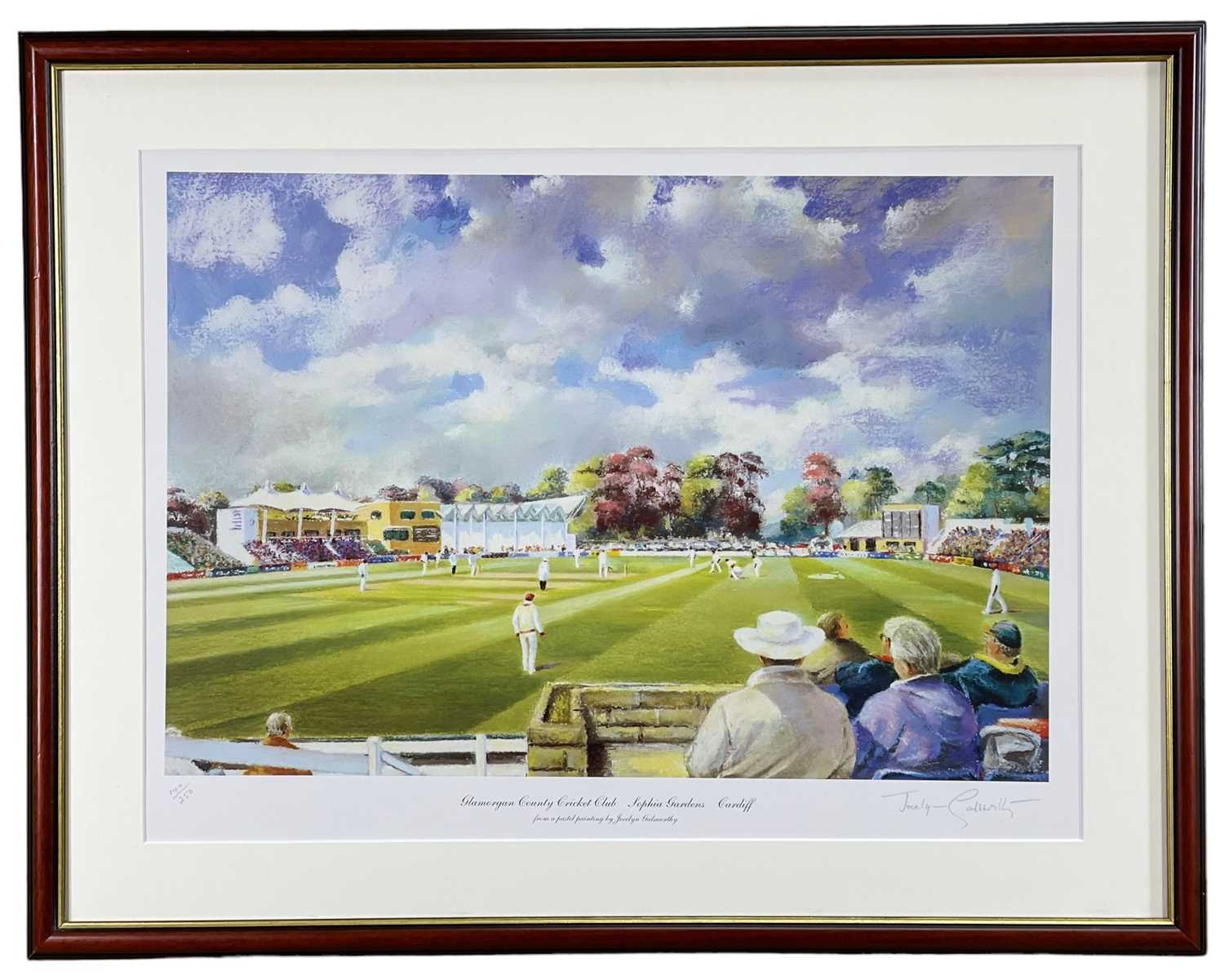 THREE LIMITED EDITION CRICKET PRINTS comprising two by Jocelyn Gatsworthy entitled 'Glamorgan County - Image 2 of 5