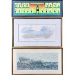 THREE RUGBY PRINTS comprising Antony Warren entitled, 'The National Stadium, Cardiff Arms Park',