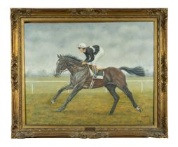 ‡ PETER DEIGHAN (Irish, b. 1941) acrylic on canvas - 'Ardross' with Lester Piggott Up 1982,