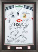 BRITISH LIONS SIGNED SHIRT a framed souvenir Australia 2013 British Lions shirt signed by players