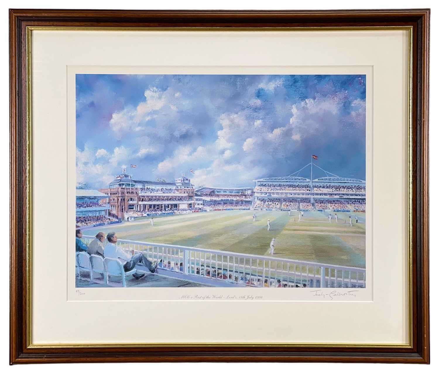 THREE LIMITED EDITION CRICKET PRINTS comprising two by Jocelyn Gatsworthy entitled 'Glamorgan County - Image 3 of 5