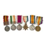 BOER WAR MEDAL GROUP OF SIX to Pte. P. Crowe (South Wales Borderes) 5175, Queen's South Africa Medal