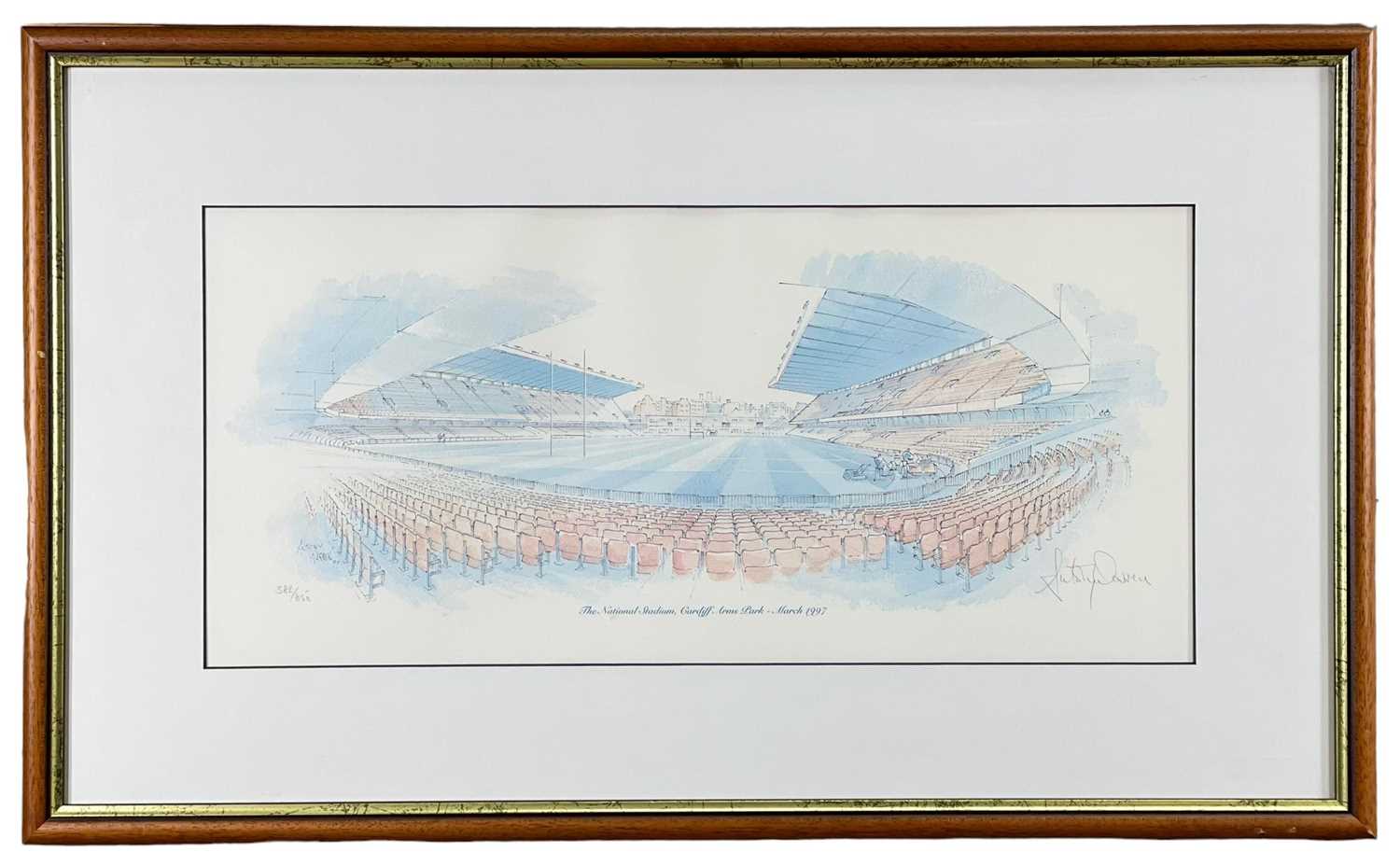 THREE RUGBY PRINTS comprising Antony Warren entitled, 'The National Stadium, Cardiff Arms Park', - Image 2 of 4