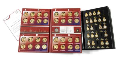TWO ALBUM COLLECTIONS OF RAF SQUADRON BADGES AND 2018 WORLD CUP FOOTBALL COINS, former in RAF Museum