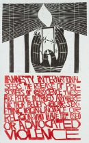 ‡ PAUL PETER PIECH two colour lithograph - for Amnesty International opposing the detention of