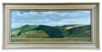 ‡ A D KITT oil on canvas - landscape and clouds, believed to be near Dylife in the Cambrian