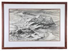 ‡ HELEN M STEINTHAL (Welsh 1911-1991) inkwash on paper - entitled verso, 'Samson's Point, Black Rock