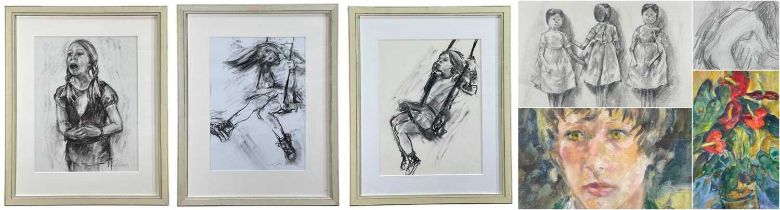 ‡ GLORIA (GLO) WILLIAMS collection of works including, charcoal on paper - entitled verso, 'The