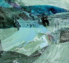 ‡ ELIZABETH HAINES (Welsh Contemporary) mixed media on canvas - entitled verso, 'Green Coast' on