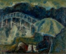 ‡ WILL ROBERTS oil on canvas - entitled verso, 'Footbridge, Cookham', signed and dated verso 1998,