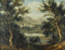 20TH C WELSH SCHOOL, oil on canvas - 'Scene near Welshpool', titled and initialed D.G. verso, 34 x