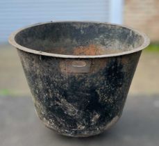 LARGE VINTAGE METAL FOUNDRY CRUCIBLE, 60 (h) x 72cms (dia.) Provenance: consigned via West Wales