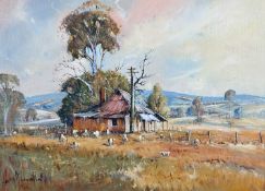 HENRY McLAUGHLIN (Australian, b. 1937), oil on board - titled "Old Homestead, Mundijong, WA", signed
