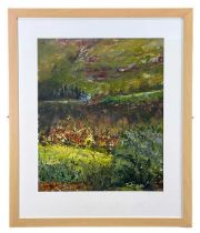 ‡ TUDOR MARS JONES mixed media - entitled verso, 'Hafod Caradoc Cyfrwng', signed and dated 2006,