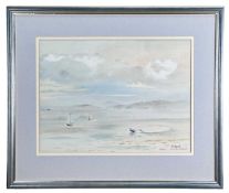 ‡ VIVIAN PITCHFORTH watercolour - entitled verso, 'Llangorse Lake, Brecon', signed, 42 x 57cms