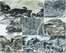J. R. HOWSON LINO PRINT COLLECTION, seven Welsh interest limited edition lino prints including, '