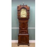 19TH C. WELSH LONGCASE CLOCK, John Jones, Pwllheli, painted Roman dial with floral spandrels and