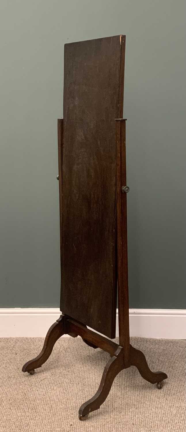 POLISHED OAK CHEVAL MIRROR, 156 (h) x 49 (w) x 50 (d) cms Provenance: Private collection Conwy - Image 2 of 2