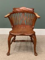 VINTAGE SMOKER'S BOW ARMCHAIR, 80 (h) x 60 (w) x 43 (d) cms Provenance: Private collection Conwy