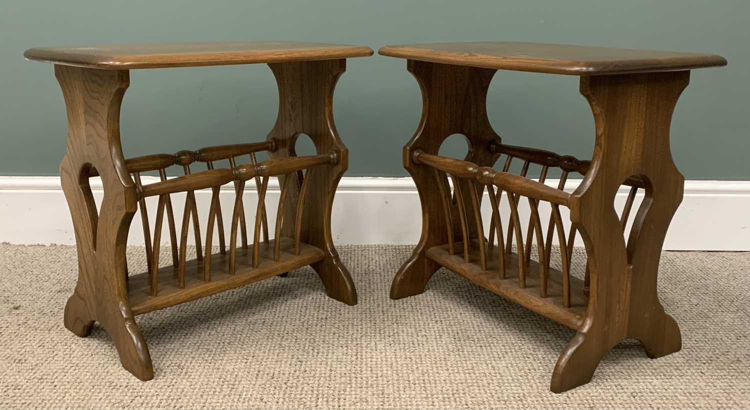 PAIR OF ERCOL MAGAZINE TABLES, 50 (h) x 55 (w) x 36 (d) cms Provenance: Private collection - Image 2 of 4