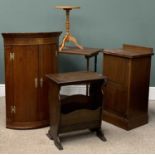 FURNITURE ASSORTMENT (5) to include an oak bow fronted wall hanging corner cupboard, an excellent