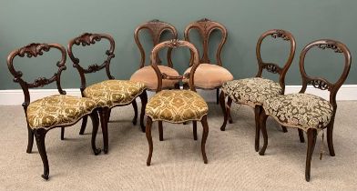 SEVEN ASSORTED BALLOON BACK TYPE MAHOGANY CHAIRS well upholstered Provenance: Private collection