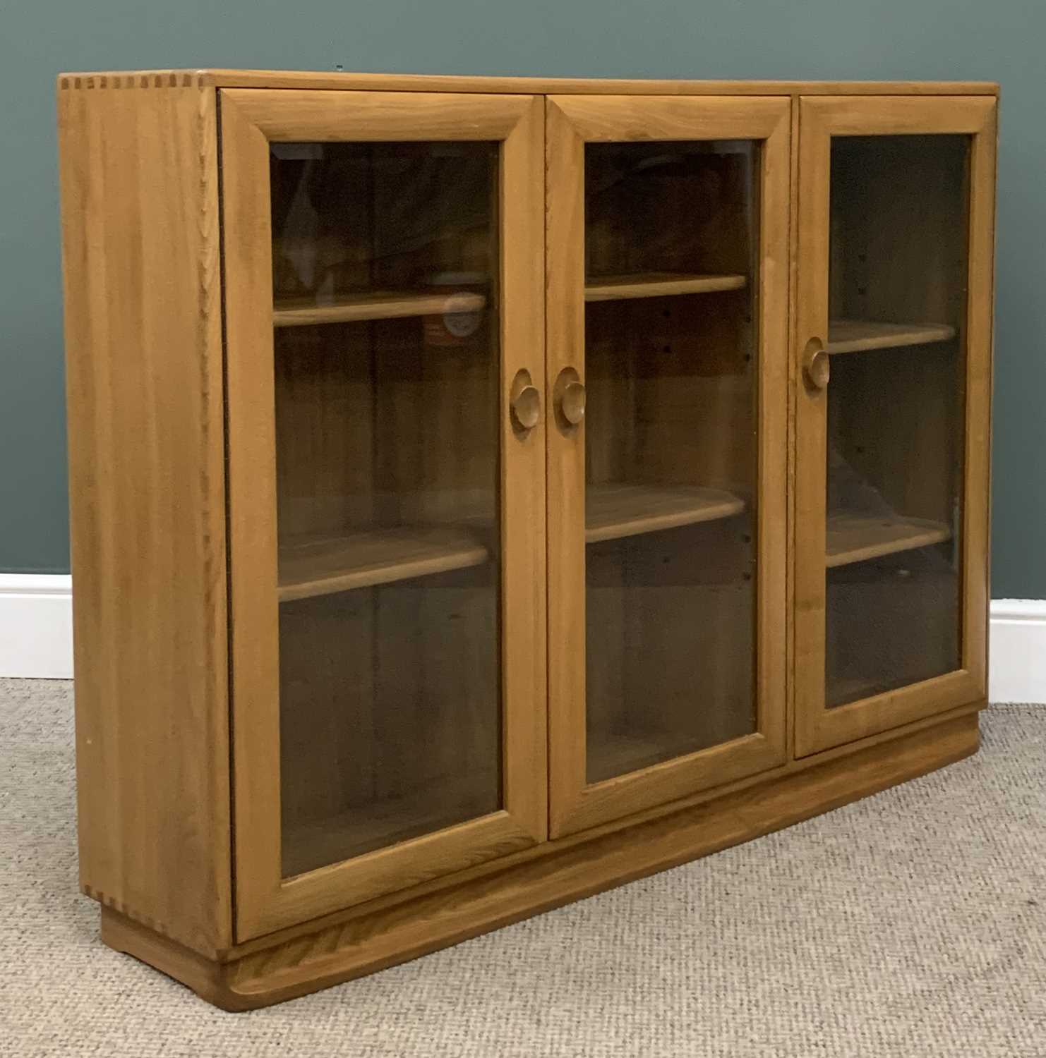 LIGHT ERCOL THREE DOOR BOOKCASE, 97 (h) x 136 (w) x 29 (d) cms Provenance: Private collection - Image 4 of 7