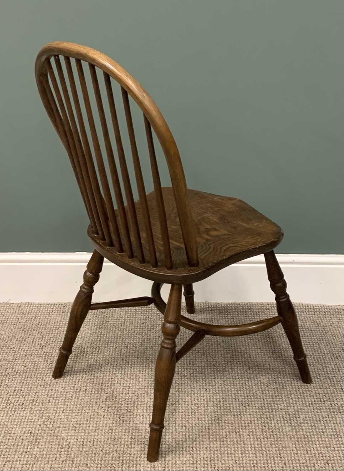 WINDSOR CHAIRS (6), a set of four, an oak comb-back and a hoop back with crinoline stretcher - Image 2 of 6