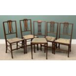 FIVE PARLOUR TYPE CHAIRS, two pairs and one single Provenance: Private collection Gwynedd