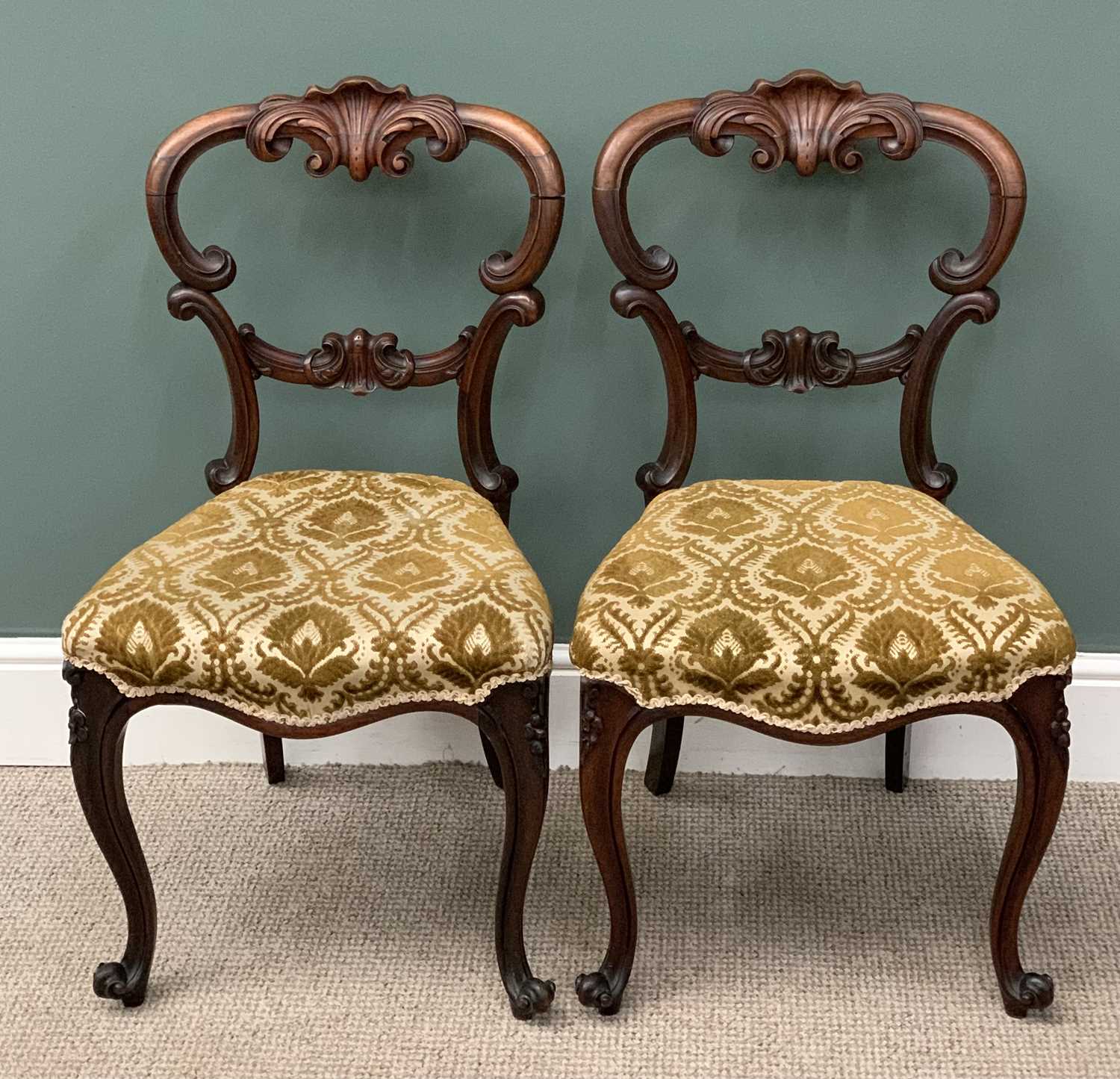 SEVEN ASSORTED BALLOON BACK TYPE MAHOGANY CHAIRS well upholstered Provenance: Private collection - Image 3 of 5