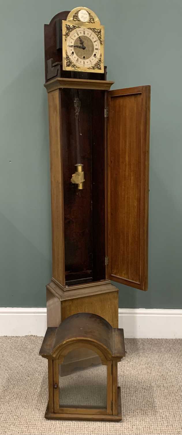 POLISHED OAK DOME TOPPED LONGCASE CLOCK with silvered dial, no weights, 189 (h) x 47 (w) x 29 (d) - Image 2 of 19