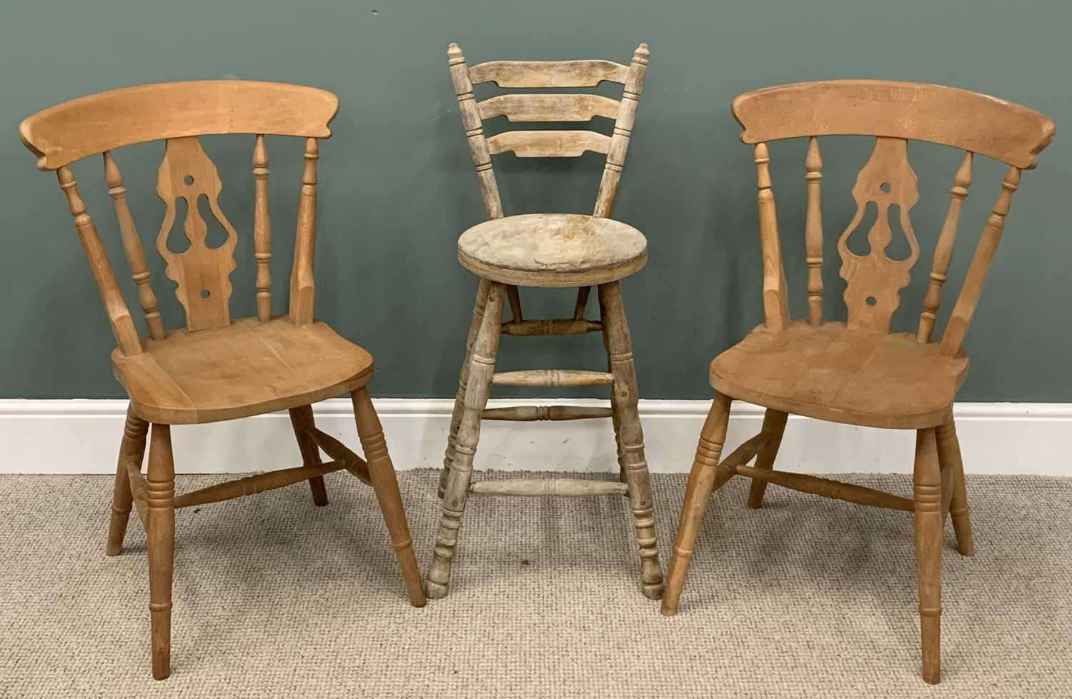 VARIOUS CHAIRS to include Windsor, wheelback, farmhouse and a carved Eisteddfod chair (13) - Image 2 of 8