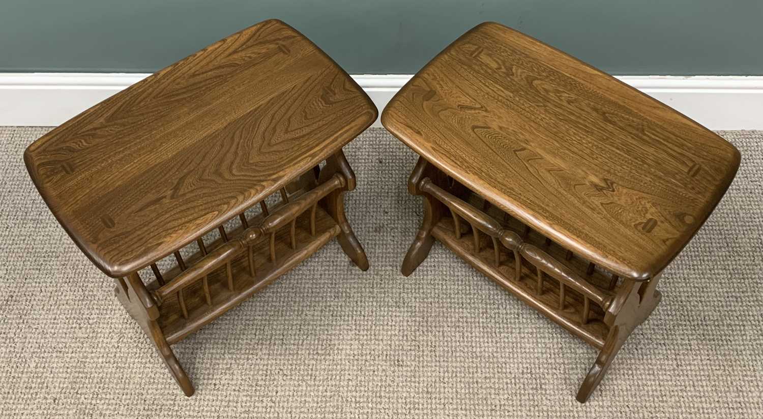 PAIR OF ERCOL MAGAZINE TABLES, 50 (h) x 55 (w) x 36 (d) cms Provenance: Private collection - Image 3 of 4