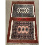 WOOLLEN & OTHER RUGS (3), the largest red ground 174 x 102cms Provenance: Private collection