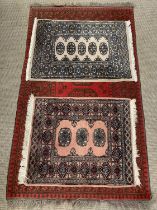WOOLLEN & OTHER RUGS (3), the largest red ground 174 x 102cms Provenance: Private collection