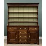 ANGLESEY OAK WELSH DRESSER late 19th Century, the three shelf rack with painted back and shaped