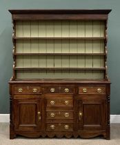 ANGLESEY OAK WELSH DRESSER late 19th Century, the three shelf rack with painted back and shaped