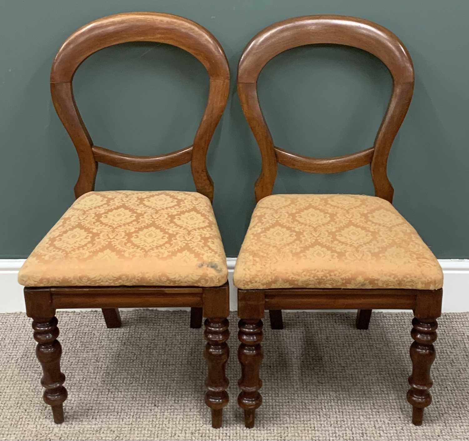 TEN VICTORIAN MAHOGANY BALLOON BACK DINING CHAIRS Provenance: Private collection Conwy - Image 8 of 9