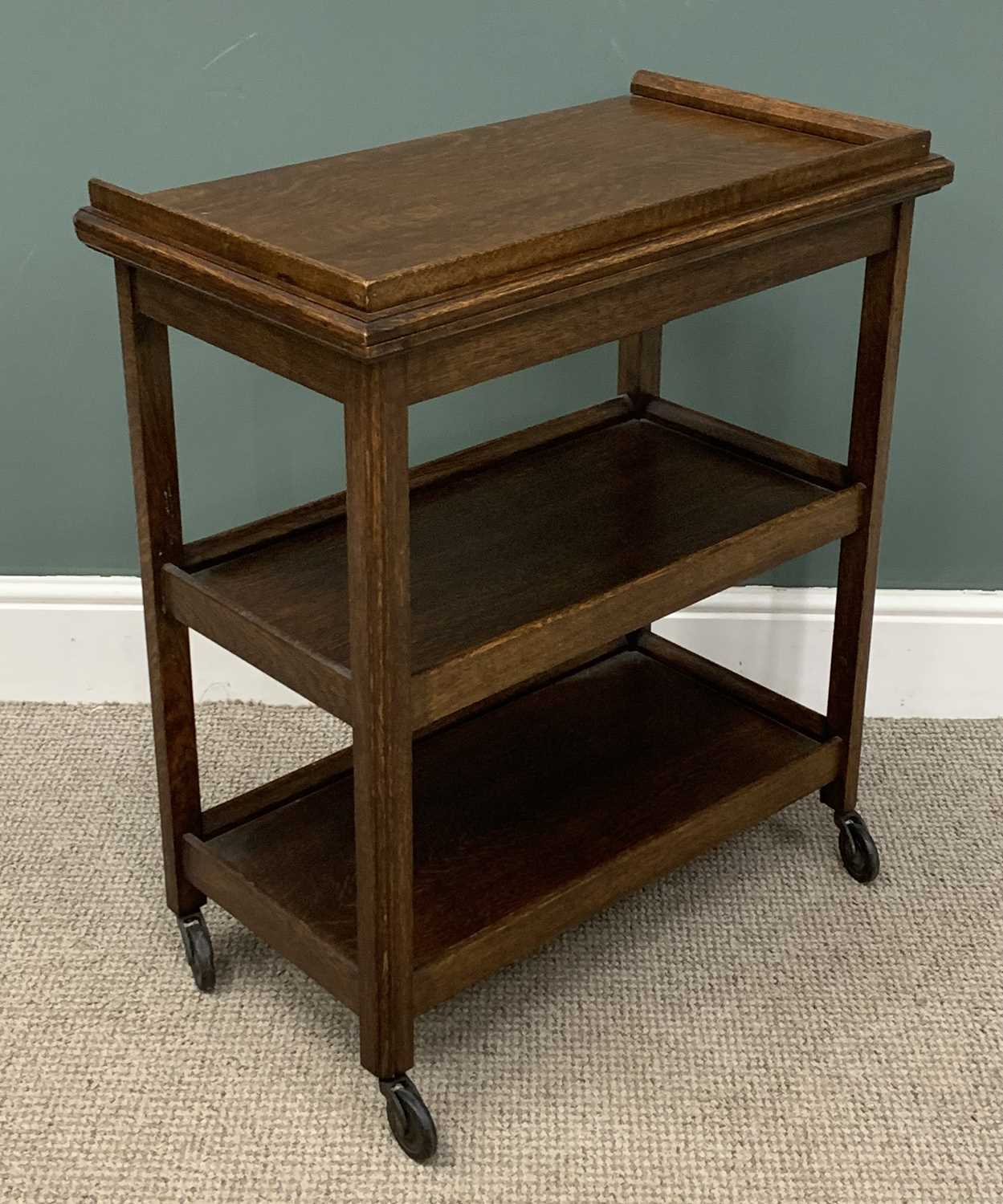 FURNITURE ASSORTMENT to include a slim bureau, baize topped trolley, wine tables (2) and a - Image 5 of 8