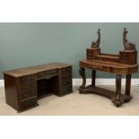 DUCHESS TYPE MAHOGANY DRESSING TABLE (no mirror), 140 (h) x 122 (w) x 54 (d) and another similar