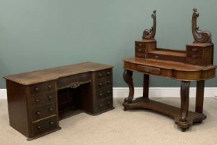 DUCHESS TYPE MAHOGANY DRESSING TABLE (no mirror), 140 (h) x 122 (w) x 54 (d) and another similar