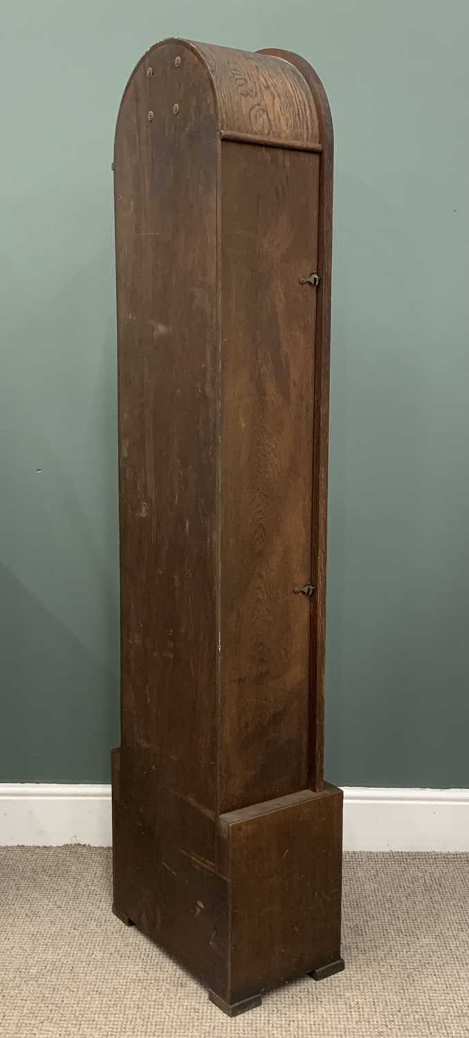 POLISHED OAK DOME TOPPED LONGCASE CLOCK with silvered dial, no weights, 189 (h) x 47 (w) x 29 (d) - Image 6 of 19