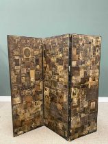 VICTORIAN DECOUPAGE THREE-FOLD DRESSING SCREEN, 180 x 183cms Provenance: Private collection Conwy