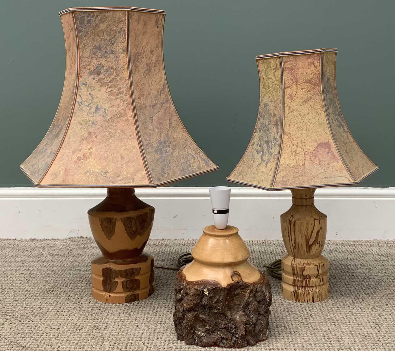 MID-CENTURY TYPE TABLE LAMPS including West German Pottery (5) and wooden (5) Provenance: Private - Image 4 of 7