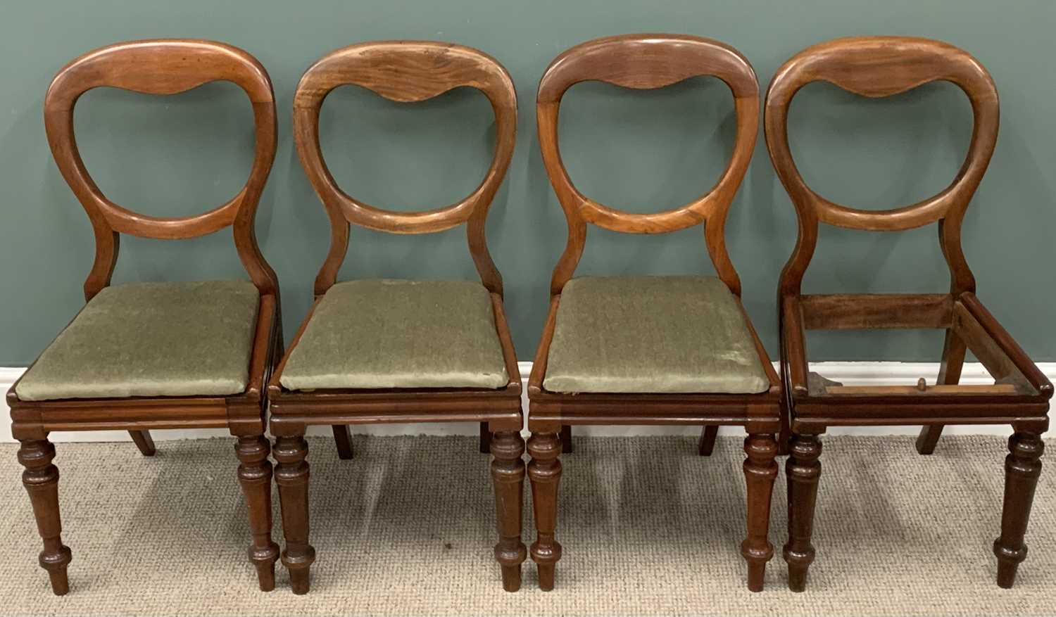 TEN VICTORIAN MAHOGANY BALLOON BACK DINING CHAIRS Provenance: Private collection Conwy - Image 7 of 9