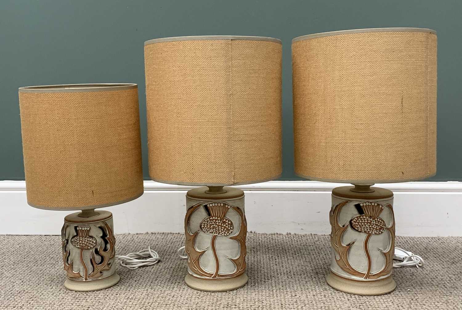 MID-CENTURY TYPE TABLE LAMPS including West German Pottery (5) and wooden (5) Provenance: Private - Image 7 of 7